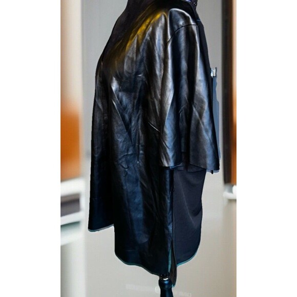 ELOQUII Suede Blend Top Blouse Womens PLUS Sz 22 Black Short Sleeve Vneck - Picture 4 of 8